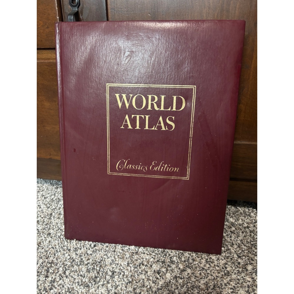 Hammond World Atlas Classics Edition Burgundy Faux Leather Hardcover Reference